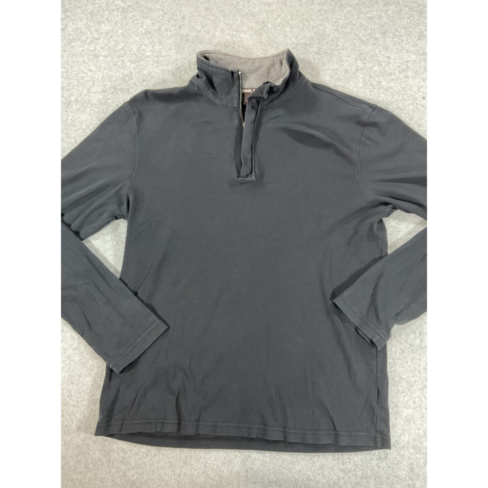 Michael Kors Men Quarter Zip Pullover Black Cotton Long Sleeve Sweater Sz M 2828